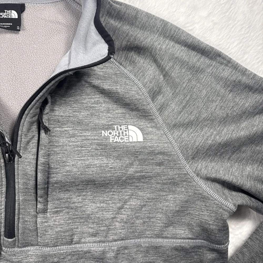 North Face Canyonlands Mens XL Gray Fleece Lined 1/4 Zip Pullover NF0A3SO7